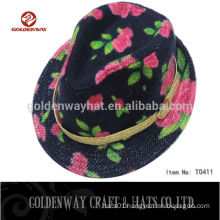 decorate wool felt round fedora hat